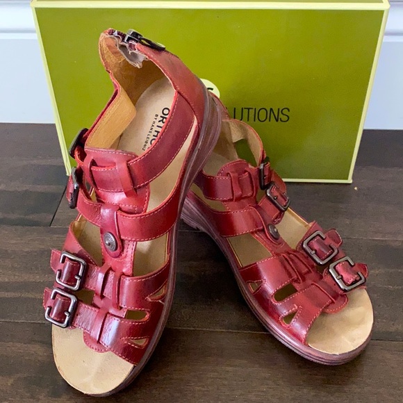 Ortho Solutions by Hans Leibniz Leather Sandals - Wine Red.  Size: 37 - Picture 6 of 6